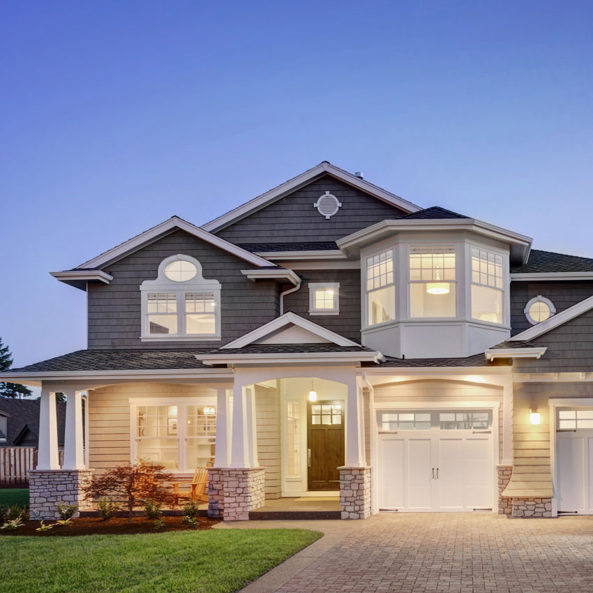 Beautiful Home Exterior at Night