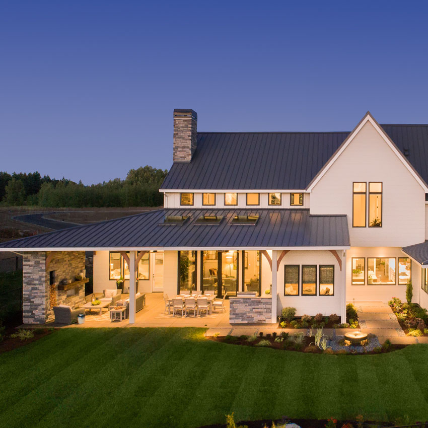 Beautiful Home Exterior at Twilight